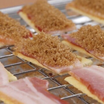 Bacon Crackers with brown sugar piled on top