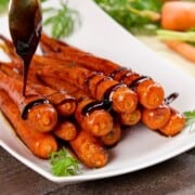 Roasted Carrots with Honey Balsamic Glaze Featured