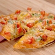 Mexican Pizza being served